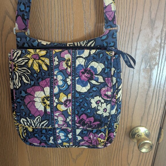 Vera Bradley African Violet Retired Messenger Bag with Adjustable Shoulder Strap - Picture 2 of 5